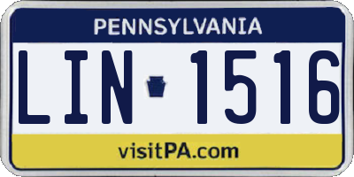 PA license plate LIN1516