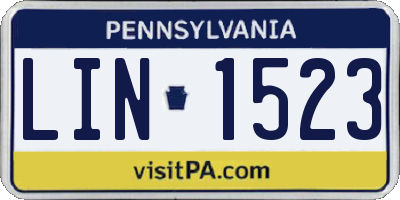 PA license plate LIN1523