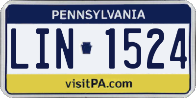 PA license plate LIN1524