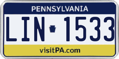 PA license plate LIN1533