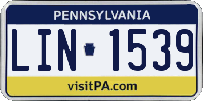 PA license plate LIN1539