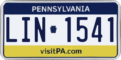 PA license plate LIN1541