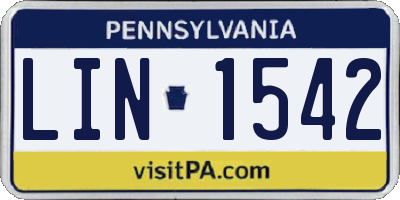 PA license plate LIN1542