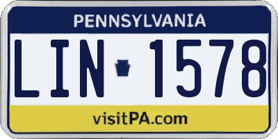 PA license plate LIN1578