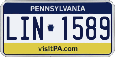 PA license plate LIN1589