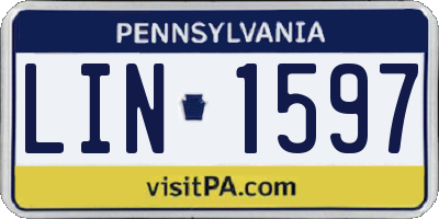 PA license plate LIN1597