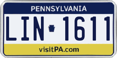PA license plate LIN1611