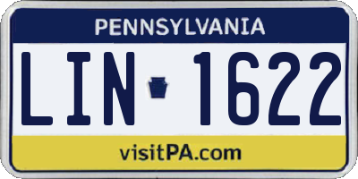 PA license plate LIN1622