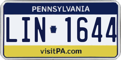 PA license plate LIN1644