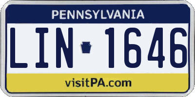 PA license plate LIN1646