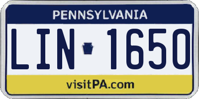 PA license plate LIN1650