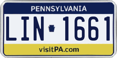 PA license plate LIN1661