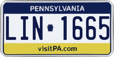PA license plate LIN1665