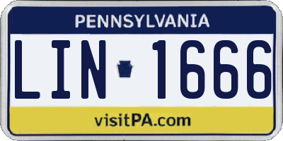 PA license plate LIN1666