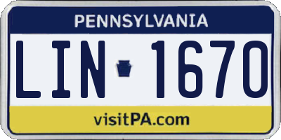 PA license plate LIN1670
