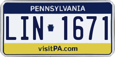 PA license plate LIN1671