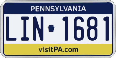PA license plate LIN1681