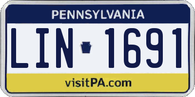 PA license plate LIN1691