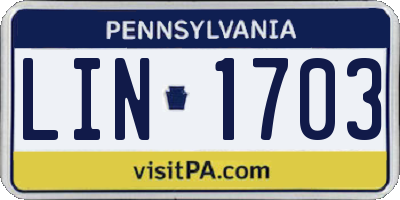 PA license plate LIN1703