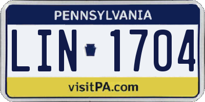 PA license plate LIN1704
