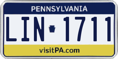 PA license plate LIN1711