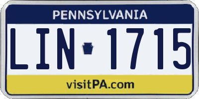 PA license plate LIN1715