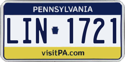 PA license plate LIN1721