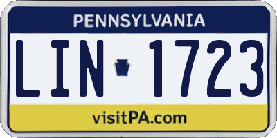 PA license plate LIN1723