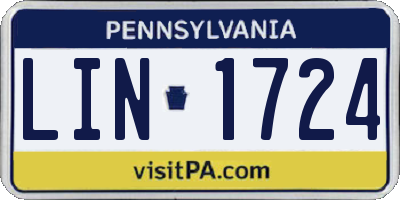 PA license plate LIN1724