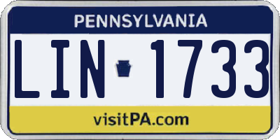 PA license plate LIN1733