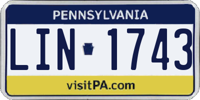 PA license plate LIN1743