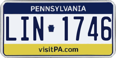 PA license plate LIN1746