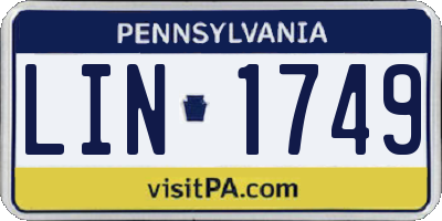 PA license plate LIN1749