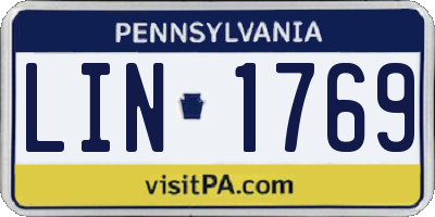 PA license plate LIN1769