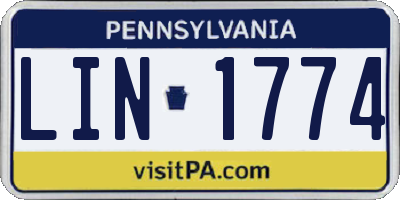 PA license plate LIN1774