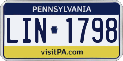 PA license plate LIN1798