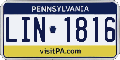 PA license plate LIN1816