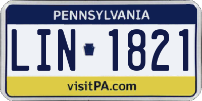 PA license plate LIN1821