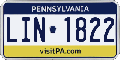 PA license plate LIN1822