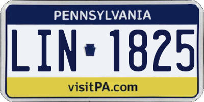 PA license plate LIN1825