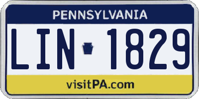 PA license plate LIN1829