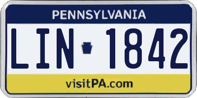 PA license plate LIN1842