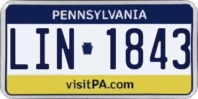 PA license plate LIN1843