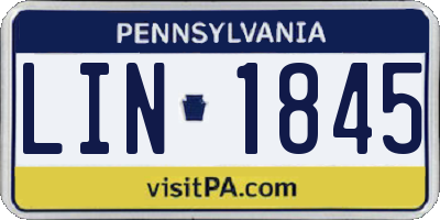 PA license plate LIN1845