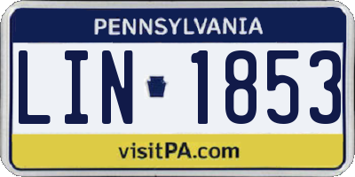 PA license plate LIN1853