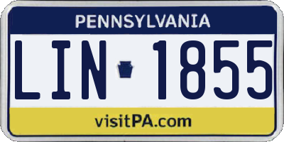 PA license plate LIN1855