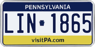 PA license plate LIN1865