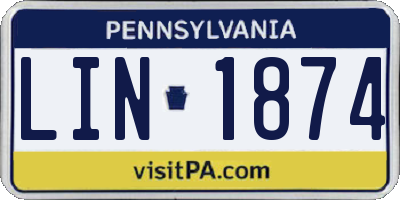 PA license plate LIN1874