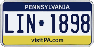 PA license plate LIN1898