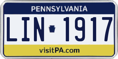 PA license plate LIN1917